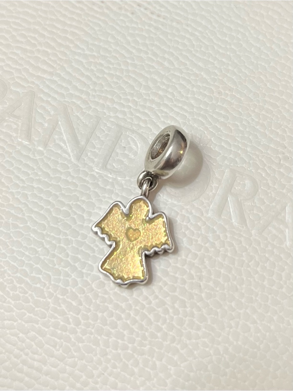 Pandora Snow Angel Enamel Dangle Charm Pendant